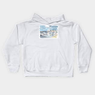 Donaghadee harbour at night Kids Hoodie